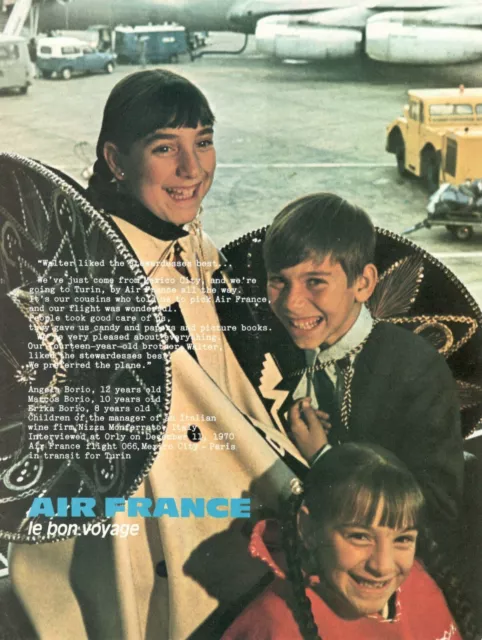Air France Company Aerial 1971 Original Advertising' The Bon Voyage Youth
