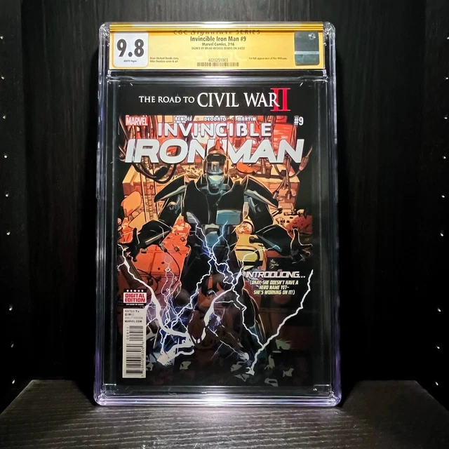Invincible Iron Man #9 CGC SS 9.8 Signed Bendis 1st App. Riri Williams Ironheart