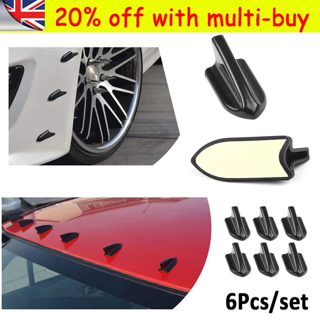 6Pcs Car Roof Shark Fins Spoiler Wing Kit Vortex Generator EVO Style UniversFC