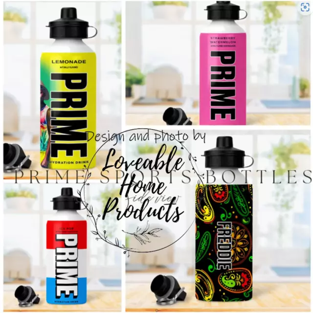 Personalised! Prime Hydration  incl lemonade 600ML Metal Water Bottles