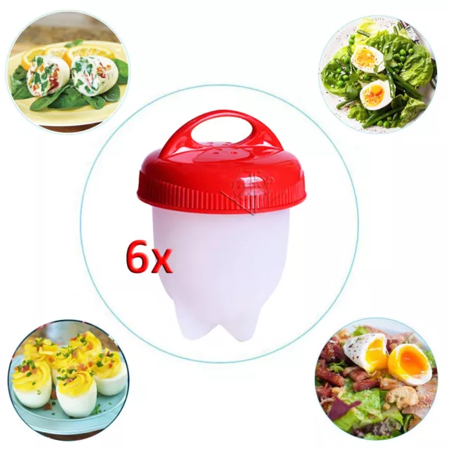 6 Cuoci uova sode senza guscio in camicia Contenitori silicone EGG BOIL cooker