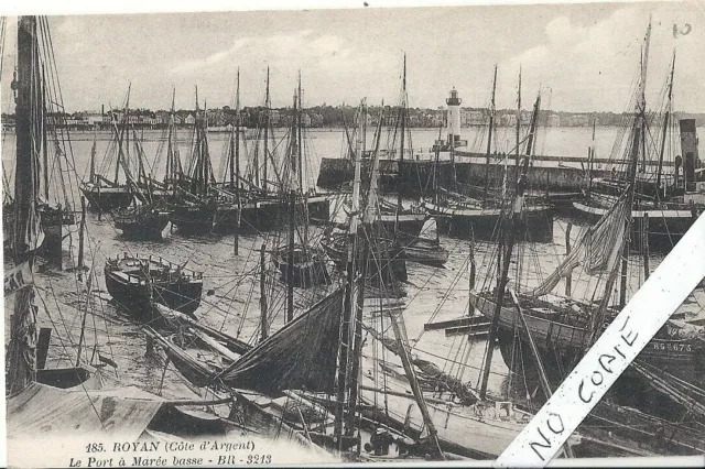 carte postale ancienne Charente maritime, Royan, le port à marée basse