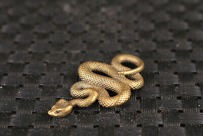 chinese old bronze hand  snake statue figure collectable netsuke decoration