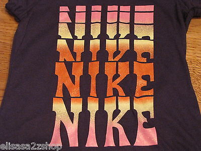Ragazze Nike Ragazzi 6X T Shirt " Nike " 2690053 Inchiostro Viola Scuro Nwt ^