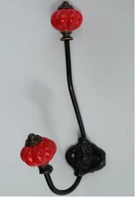 European Ceramic Pumpkin Head Wrought Iron Coat Hook Hanging For Home Decoration