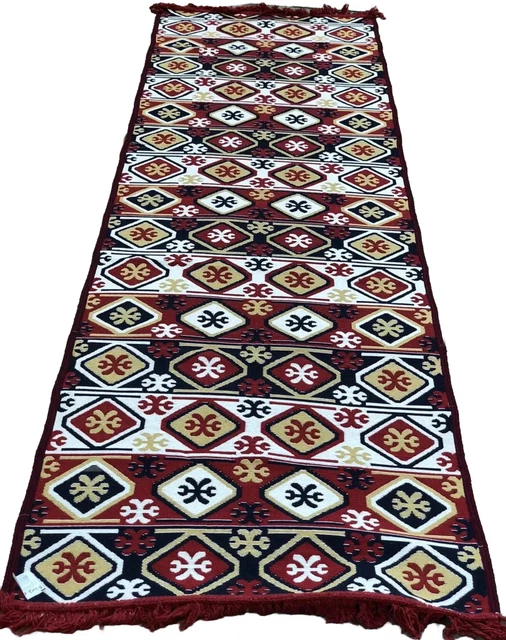 ANTIQUE TURKISH KILIM Rug VICTORIAN ERA Geometric Hand Knotted 6 x 