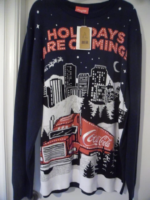 COCA COLA HOLIDAYS Are Coming Mens Christmas Jumper Size Xl