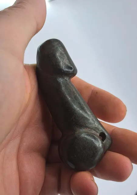 Chinese OLD Hongshan Stone / Jade Hand  Carved Penis Amulet / pendant