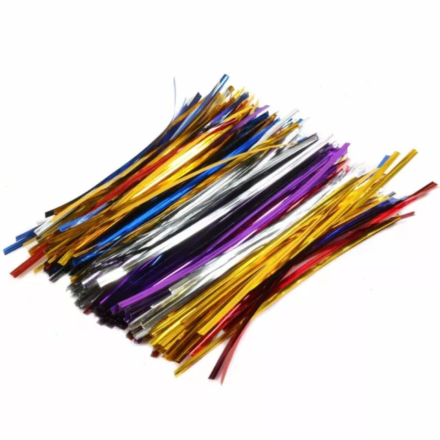 Metallic Twist Ties Plastic Wire Cable Party Gift Sandwich Treat Cellophane Bags