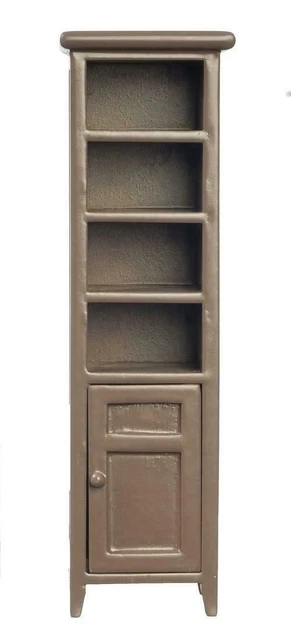 Dolls House Tall Slim Espresso Space Saver Bathroom Cabinet MINIATURE Furniture