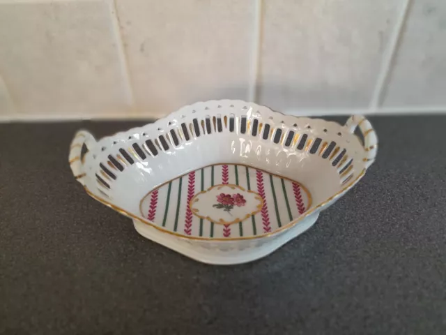 De La Reine - pretty floral lattice trinket dish - french