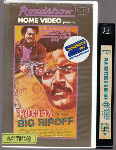 RARE VHS VIDEO Tape SLAUGHTER'S BIG RIPOFF Big Box ExRental Blockbuster ...
