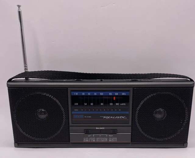 REALISTIC AM FM Stereo-Mate Mini Portable Radio Tested/Works Vintage ...