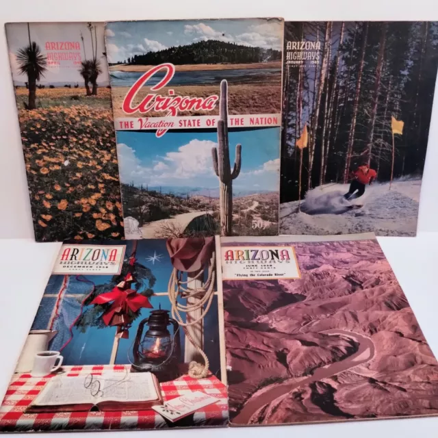 VINTAGE ARIZONA HIGHWAYS LOT 1949 1958 + Vacation State Of The Nation Magazine