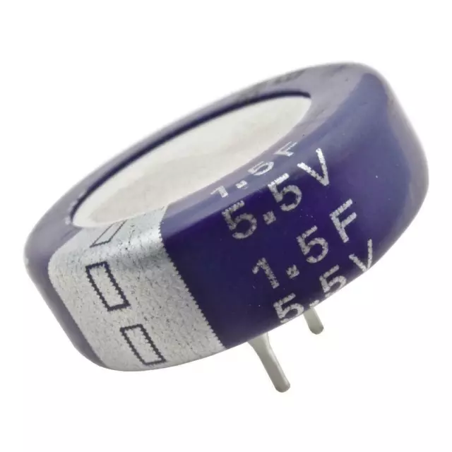Elko Eaton KR-5R5C155-R SuperCap 1.5F 5.5V Coin Capacitor Lying Down 860852