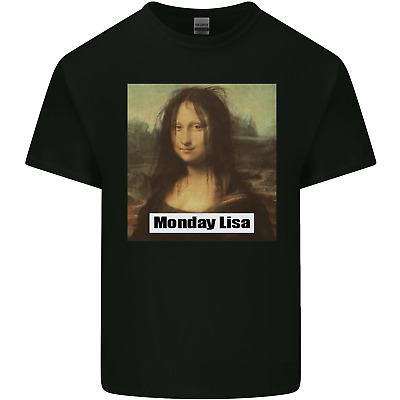 Mona Lisa parodia lunedì Lisa Mens Cotone T-Shirt Tee Top
