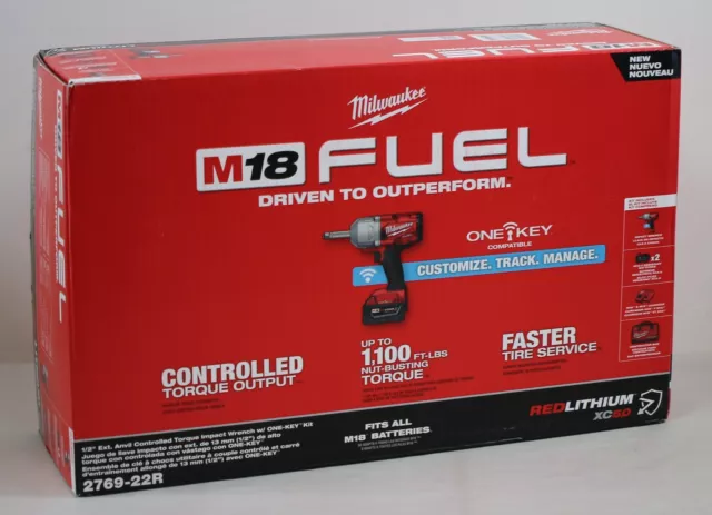 Milwaukee 2769-22R M18 FUEL 1/2" Ext. Anvil Controlled Torque Impact w/ONE-KEY 