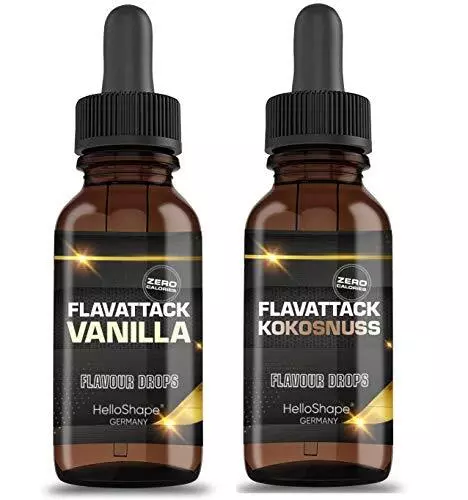 Flavour Drops zuckerfrei Set 2x 50 ml - Vanille & Kokosnuss | Geschmackstropf...