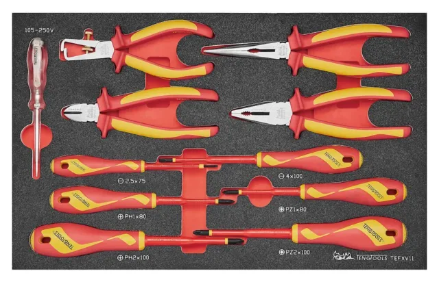 Teng Tools TEFXV11 11pc 1000v VDE Isolé Pince & Set Tournevis