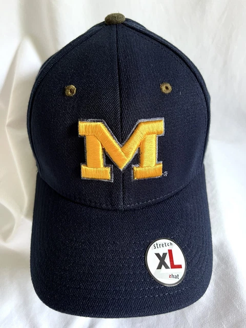 Michigan Wolverines Zephyr Sz XL Cap Hat Embroidered Claw Paw Logo Navy Blue EUC