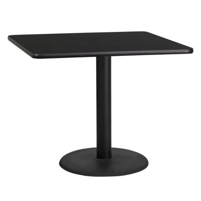 Flash Furniture Bar Table 31.13"x36"x25" Square Black Laminate+Table Height Base