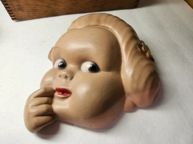 Vintage 1940 Chalkware Little Girl Figural String Holder