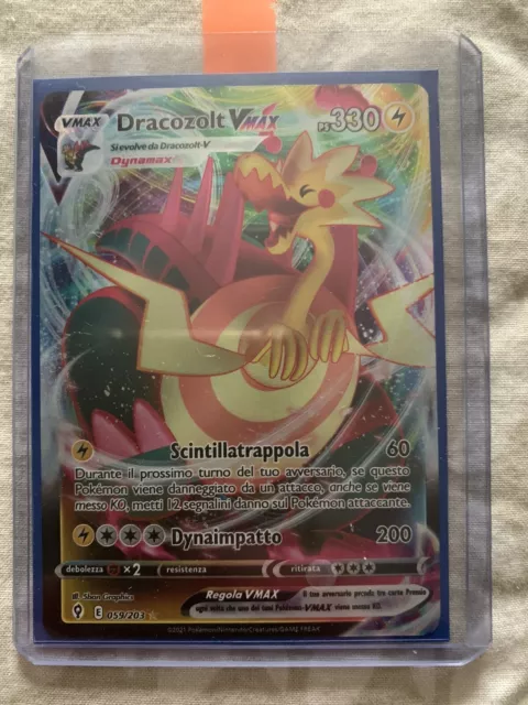 Carte Pokemon DRACOZOLT V 058/203 Ultra Rara Holo Evoluzioni Eteree ITA