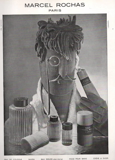 Publicité Ancienne Presse Parfum Marcel Rochas - Années 1950 - Moustaches