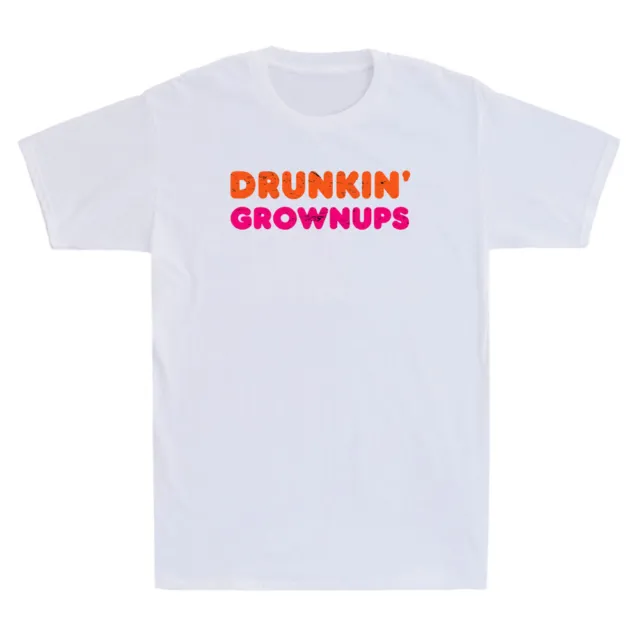 Drunkin Grownups, Funny Parody Donut Drinking Party Gift Vintage Men's T-Shirt
