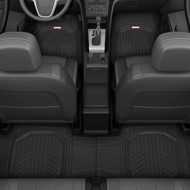 Black Deep Dish Rubber Floor Mats All-Climate All Weather Performance plus Heavy