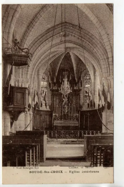SOUDE SAINTE CROIX - Marne - CPA 51 - l' église - vue interieure