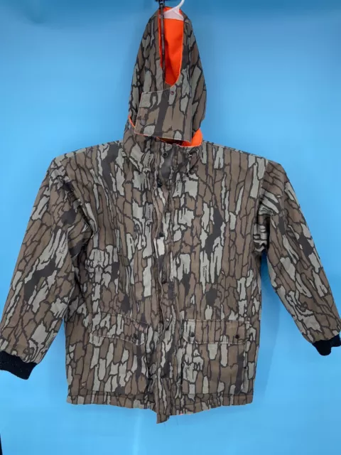 VTG WINCHESTER REVERSIBLE Hunting Jacket Mens Large Rebar Orange Hooded ...