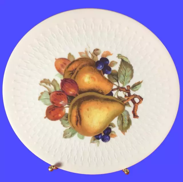 Mitterteich Bavaria Embossed Porcelain Plate Fruit Decor 7 3/4" Vintage Germany