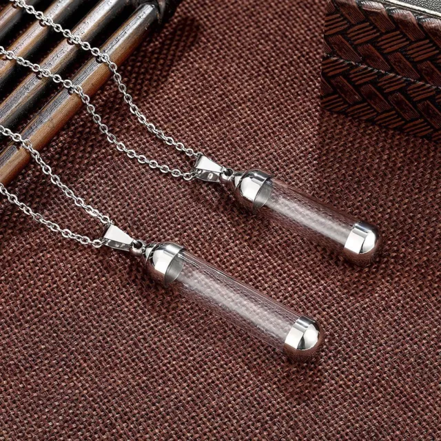 Screw Cap Lucky Charm Perfume Jars Glass Vial Necklace Wishing Bottle Pendant