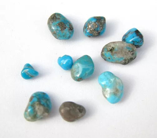 10 Campitos CLOSED MINE Turquoise Natural Nugget LOT specimen Rock Lapidary NR!!