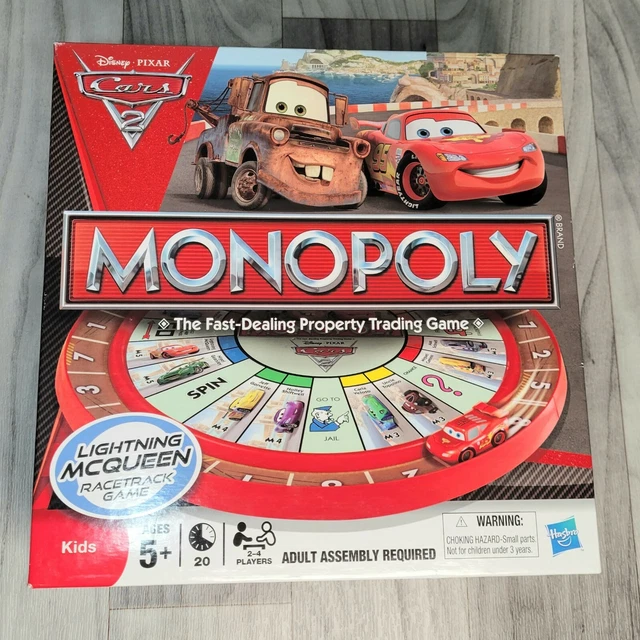 MONOPOLY CARS 2 Lightning McQueen Racetrack Game Disney PIXAR Hasbro £8