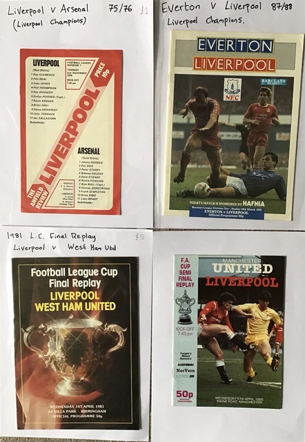 LIVERPOOL F.C Collection Of Big Match Programmes £5.00 - PicClick UK