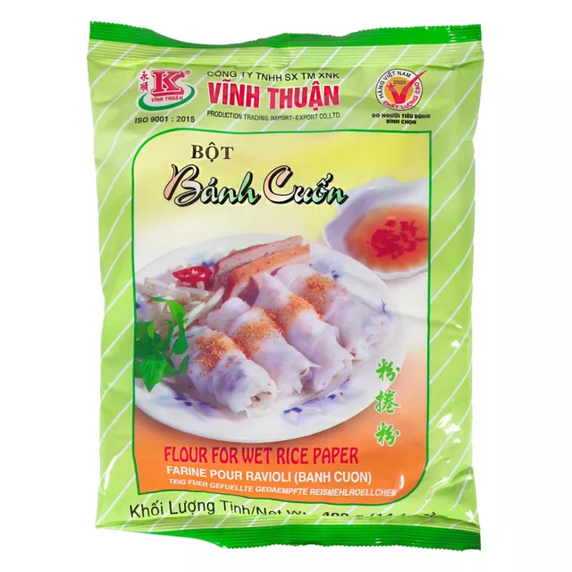 Vinh Thuan Banh Cuon Mehl 400g Fertige Mehlmischung für Vietnam Dampf Reisrollen