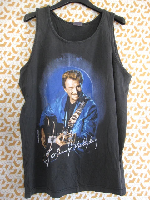 T-shirt Vintage Johnny Hallyday 2003 - Noir - Taille XL - Homme - Occasion TB état