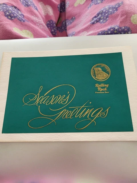 RARE Rolling Rock Beer Latrobe Pa Christmas Card Signed President & Brew Master