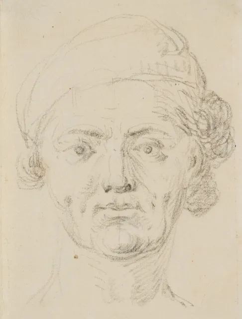 Porträtstudie eines Mannes, um 1780, Bleistift Klassizismus Unbekannt (18.Jhd)