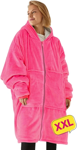 Coperta Con Cappuccio Oversize Sherpa - Felpa Indossabile Morbida Per Adulti