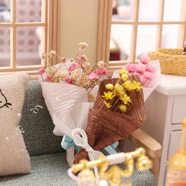 Doll House 1:12 Miniature Dry Bouquet Flower Gift Life Scene Model With 'RI