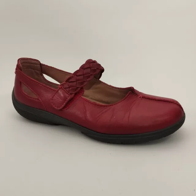 Scarpe Hotter Mary Jane donna 6,5 rosso bordeaux in pelle shake piatte comfort da lavoro