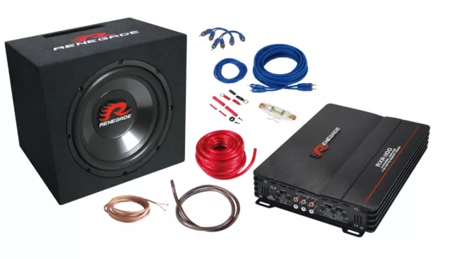 Renegade RBK1100XL Sounpaket Amplificateur Subwoofer Câble Hifi Basse Usine Auto