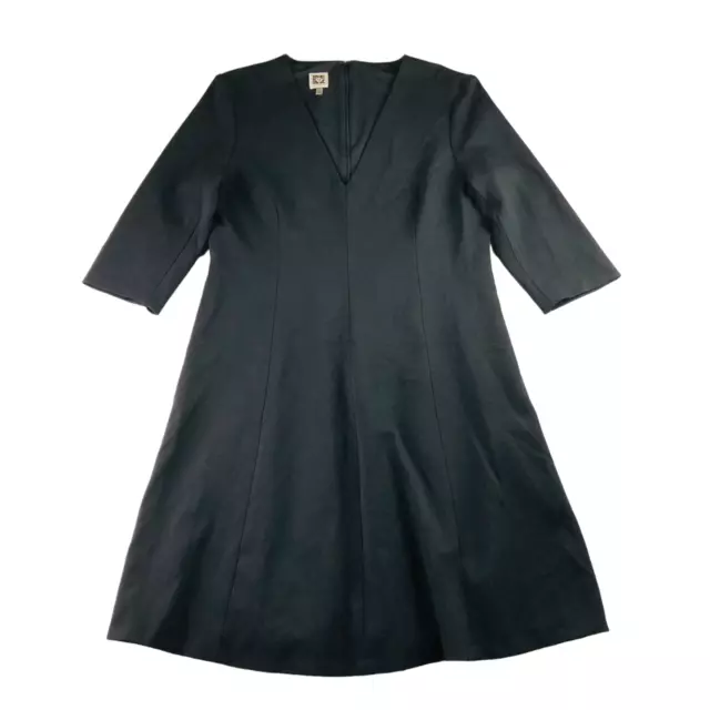 Anne Klein Women's 3/4 Sleeve Fit & Flare Lined Dress Black SZ 14 MSRP $129.00