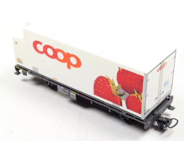 H0m Bemo 7469 110 4tlg Wagenset Kühlcontainer RhB Epoche IV- V "COOP", OVP 3