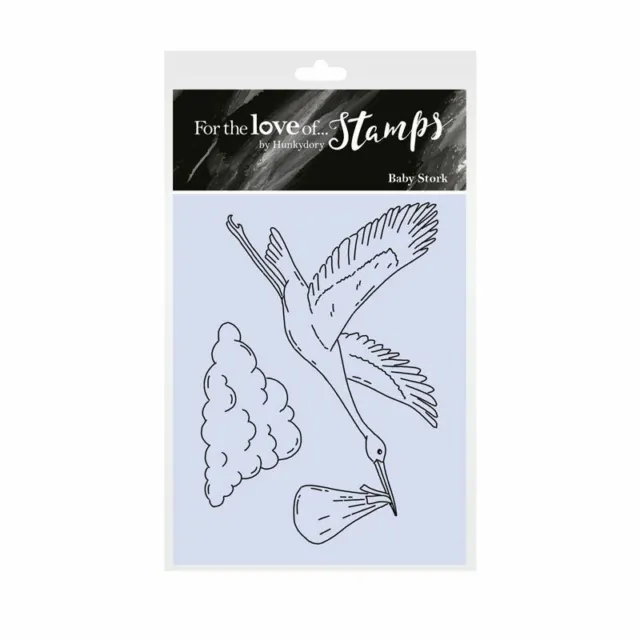 Hunkydory New Baby Stork Cloud 2 Pce Clear Stamp Set New Baby Birth Card Making