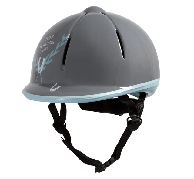 Pfiff Kindersicherheitshelm "Lota" Grau, Gr. 40 - 46cm, Reithelm Kinder Helm neu 4