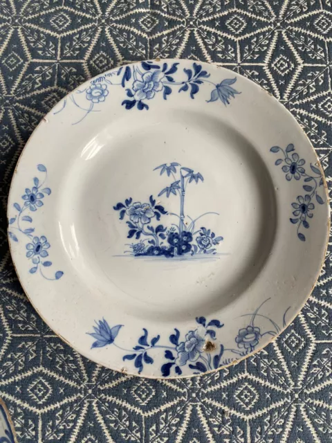 An English Delftware Delft Plate, 18th Century